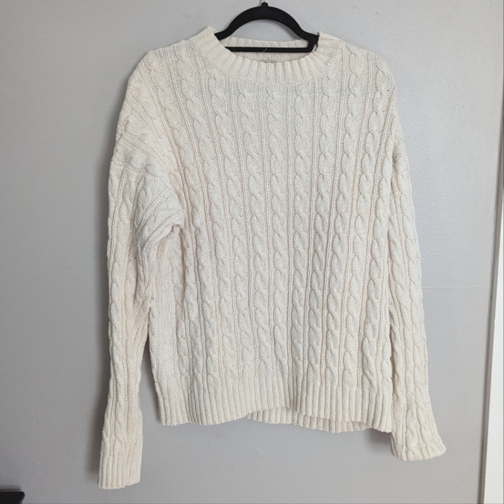 Vintage Silk and Cotton Blend Cable Knit Sweater